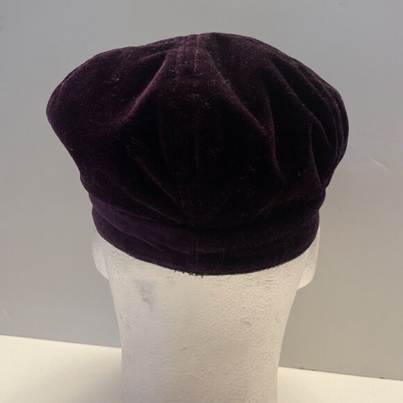 Purple Hat By Pink Cookie, Velour Like, Paperboy Style. - Picture 5 of 8